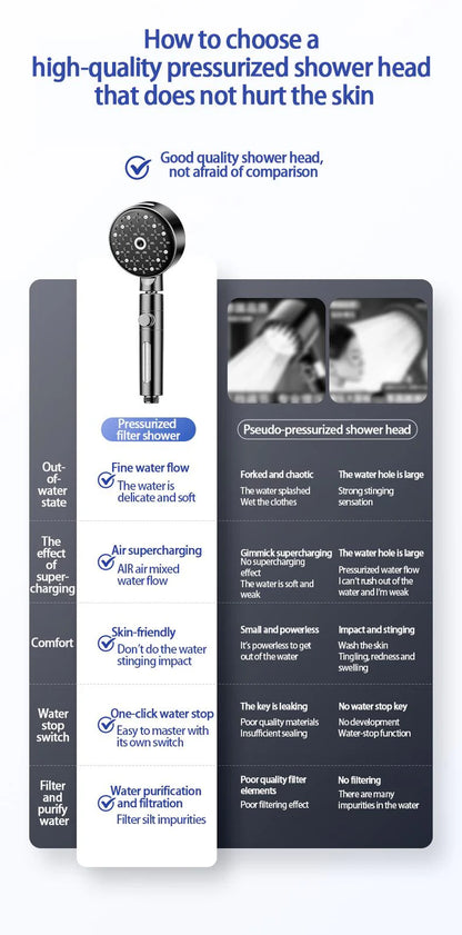 6-Function High-Pressure Shower Head